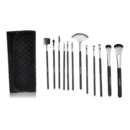 Kit de Pincel Macrilan com 12 Pinceis para Maquiagem